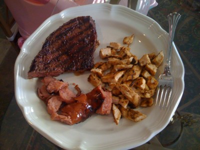 Three of the basic food groups.